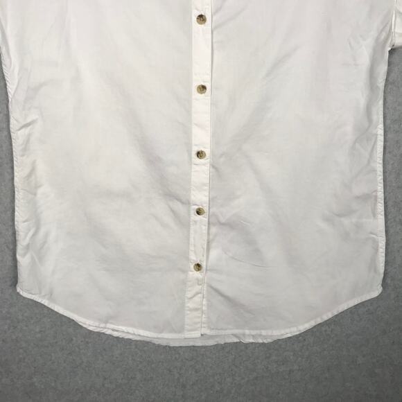 Lola River Anthropologie Shirt Women Small White Button Cuff Boxy Capsule Blouse - Picture 3 of 9